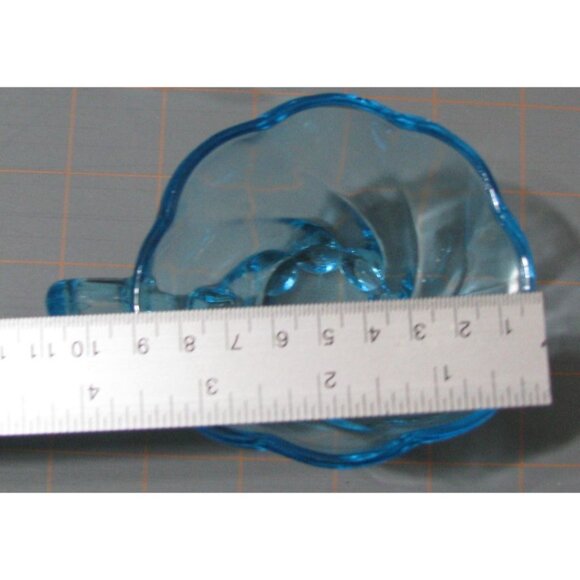 Hazel Atlas MCM Turquoise Blue Seashell Snack Set 4 Plates & Cups Retro Aqua Bea - Picture 11 of 12